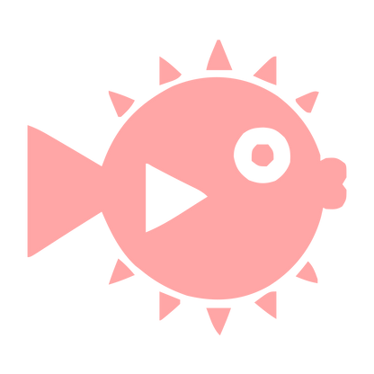 Bold Geometric Pufferfish Logo #ffa6a6