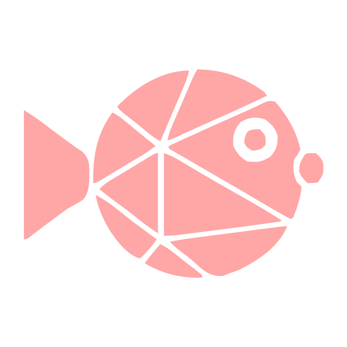 Geometric Pufferfish Logo #ffa6a6