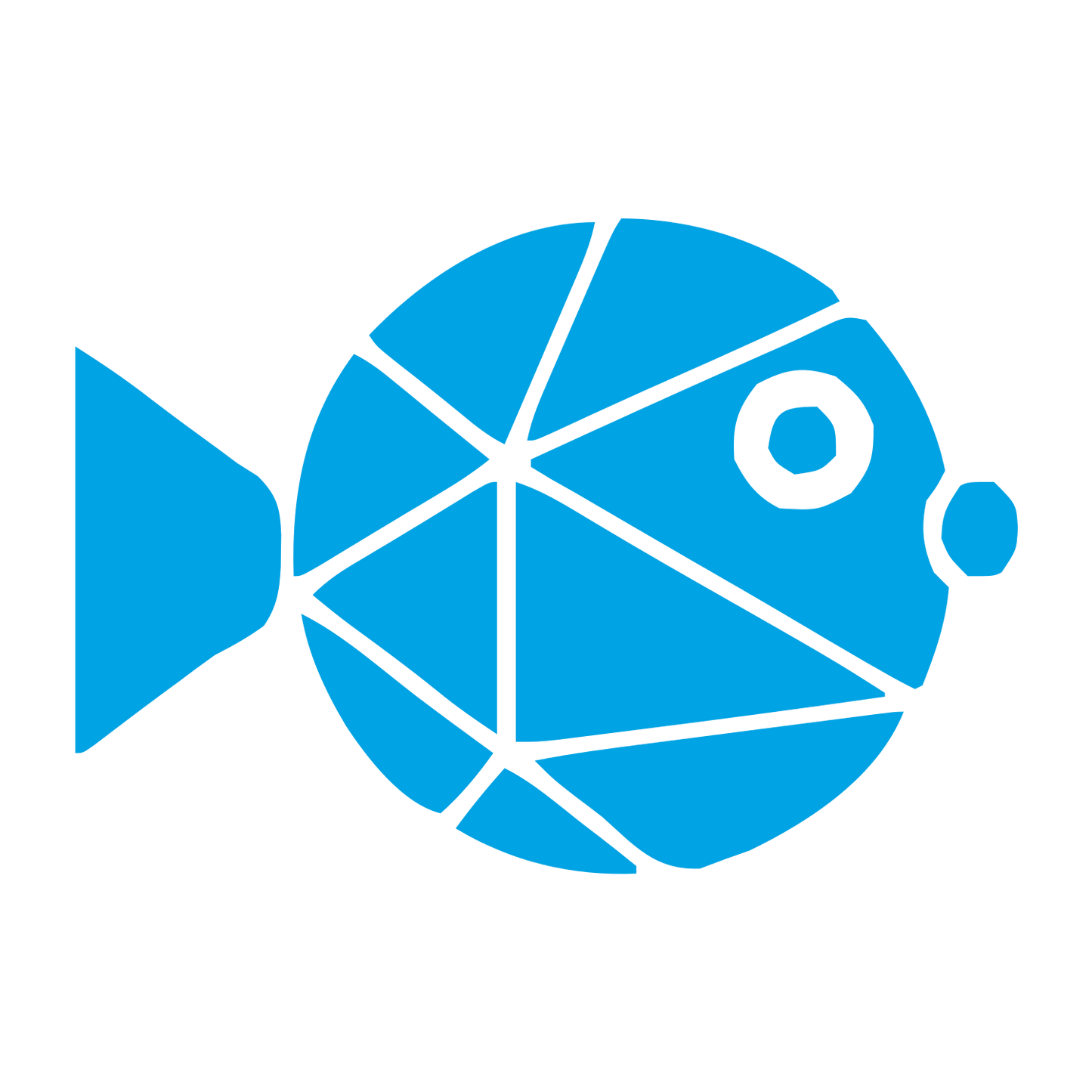 Geometric Pufferfish Logo #00a3e4
