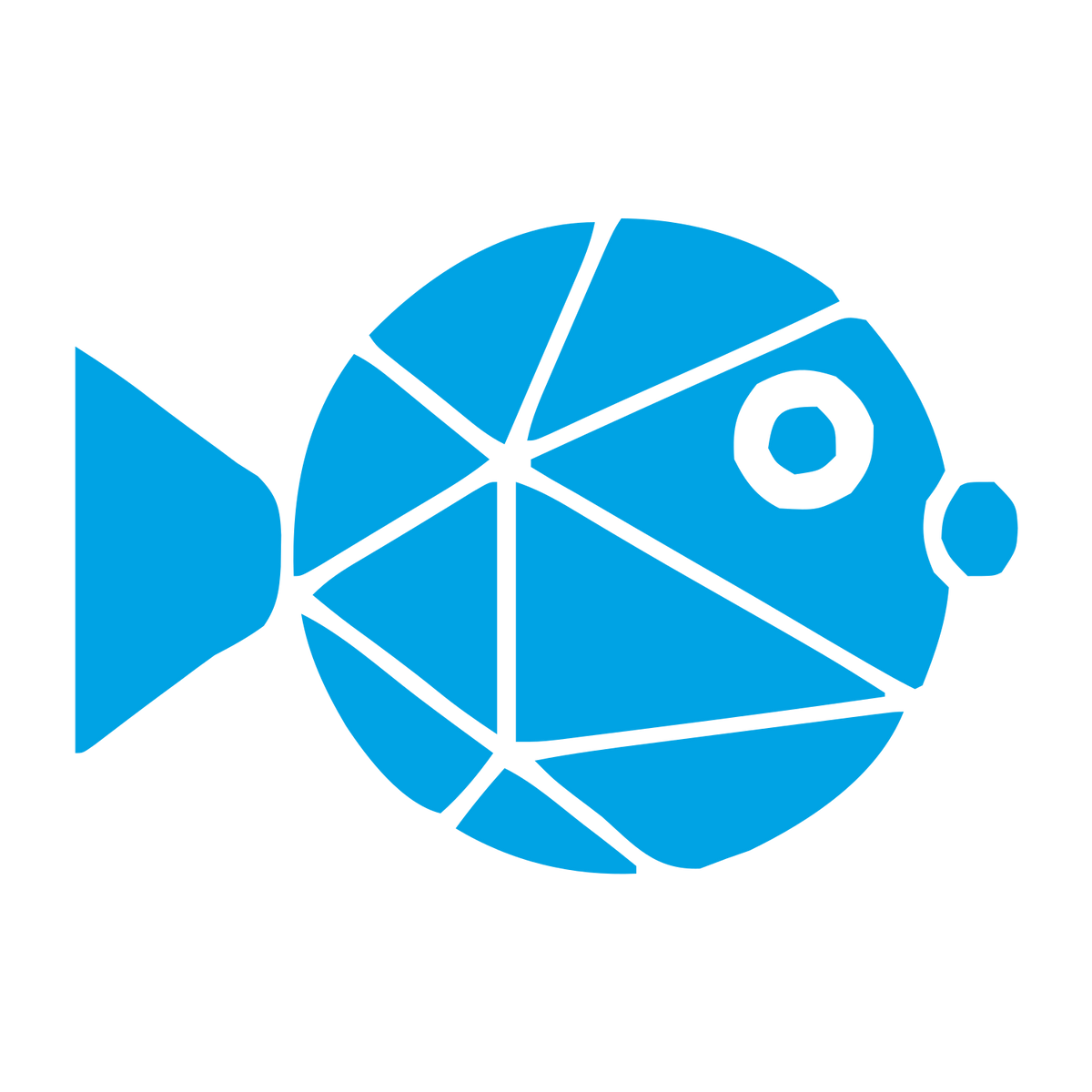 Geometric Pufferfish Logo #00a3e4
