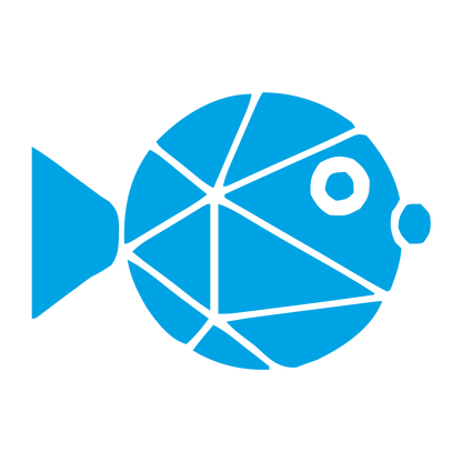 Geometric Pufferfish Logo #00a3e4