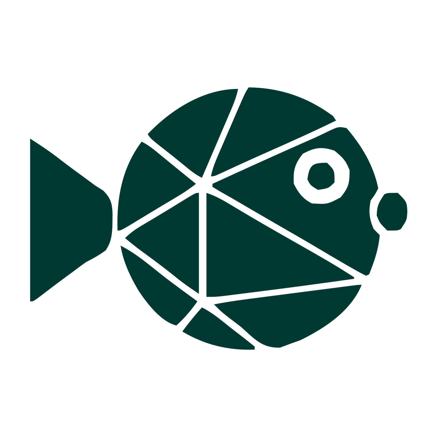 Geometric Pufferfish Logo #003932