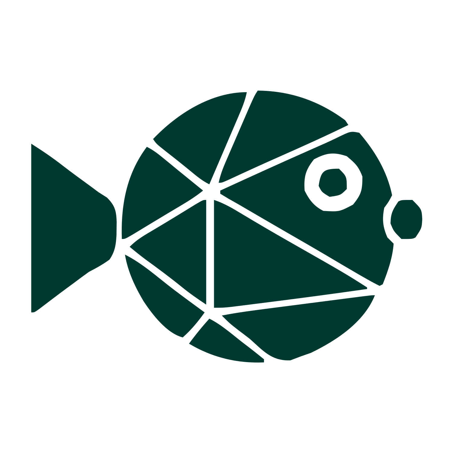 Geometric Pufferfish Logo #003932