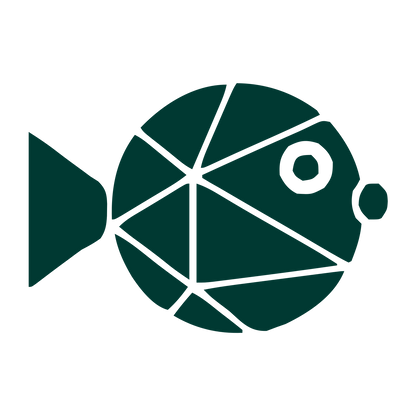 Geometric Pufferfish Logo #003932