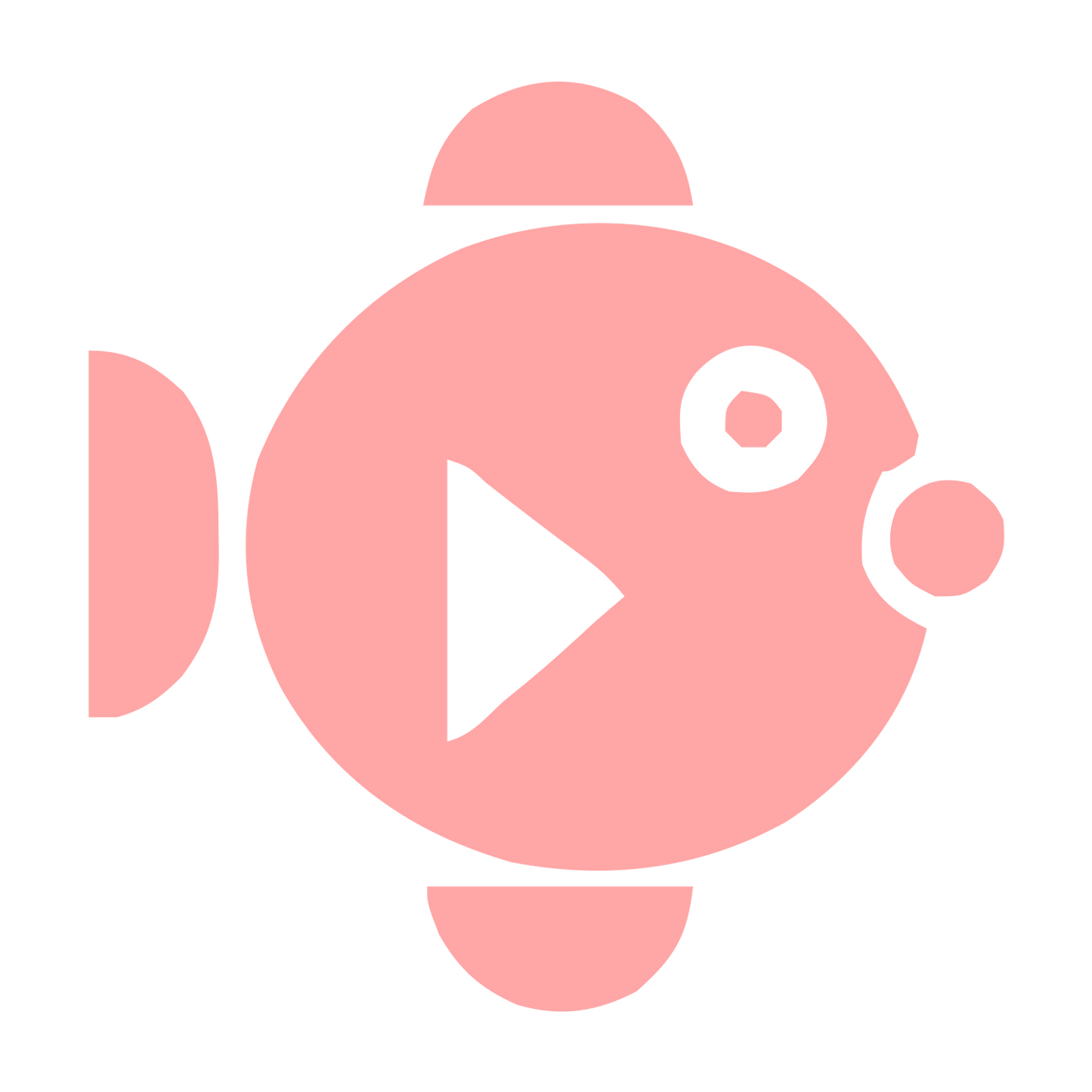 Pufferfish Play Button Logo #ffa6a6