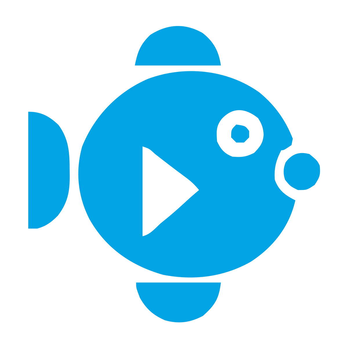 Pufferfish Play Button Logo #00a3e4