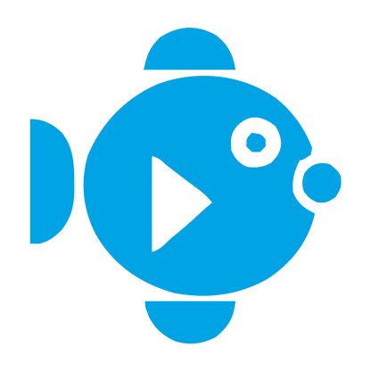 Pufferfish Play Button Logo #00a3e4