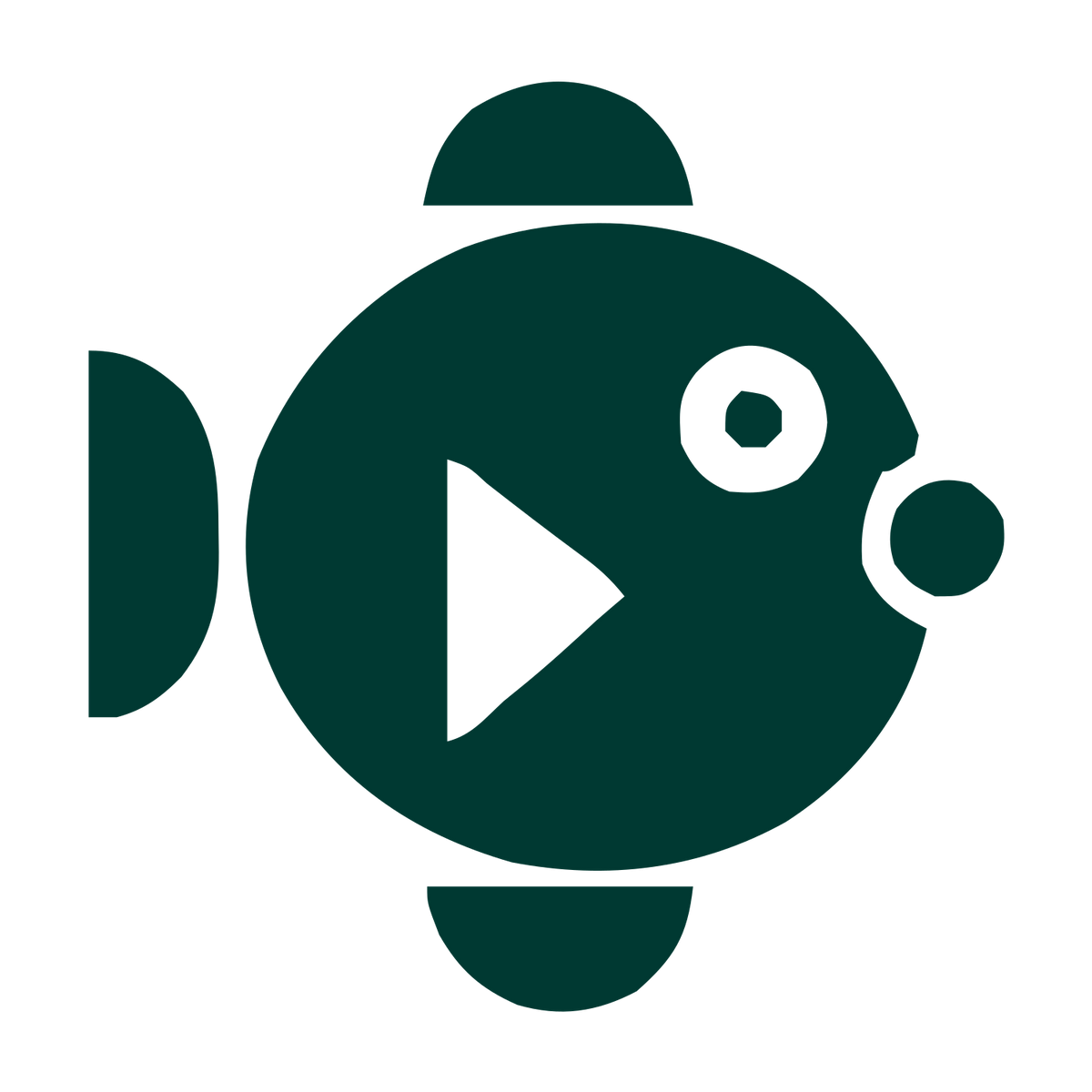Pufferfish Play Button Logo #003932