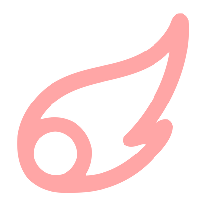 Monoline Comet Tail Logo #ffa6a6