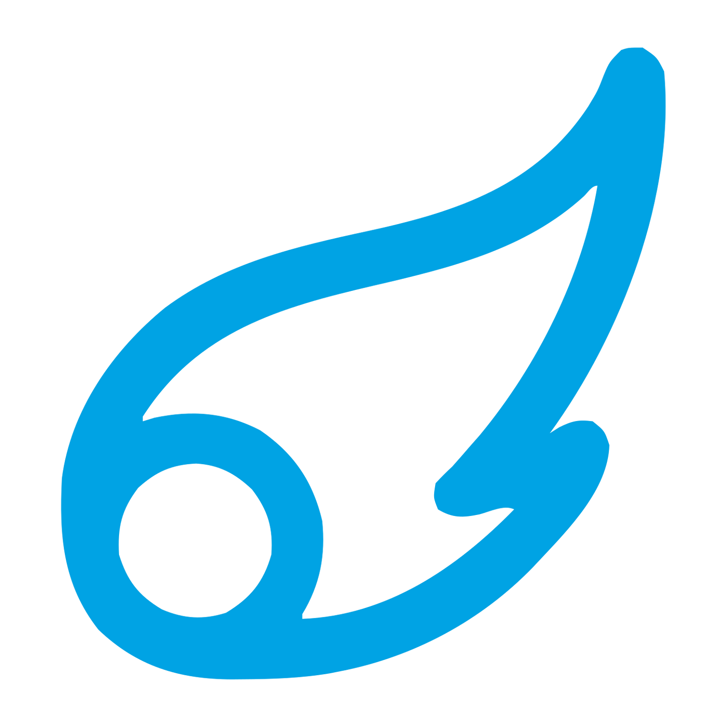 Monoline Comet Tail Logo #00a3e4