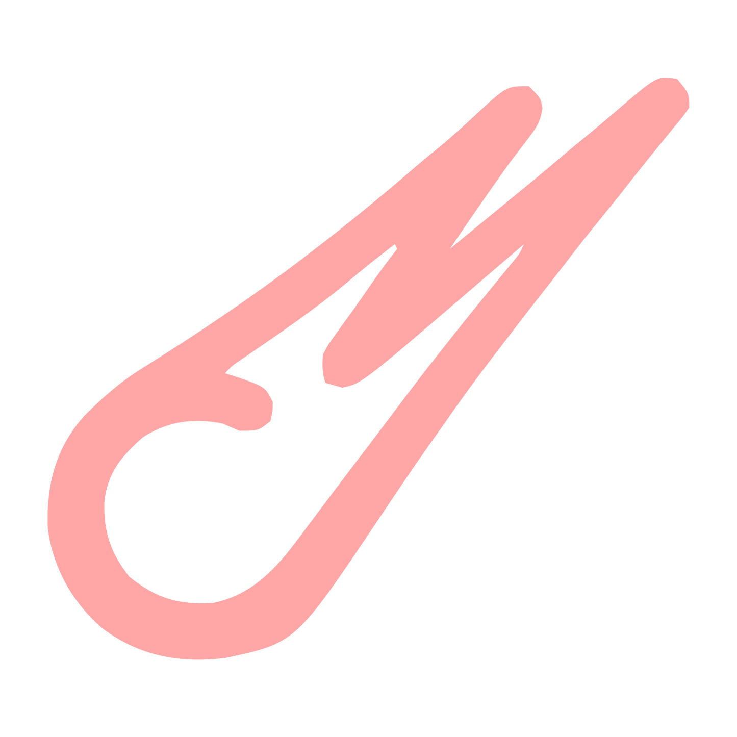 Monoline Comet Tail Logo #ffa6a6