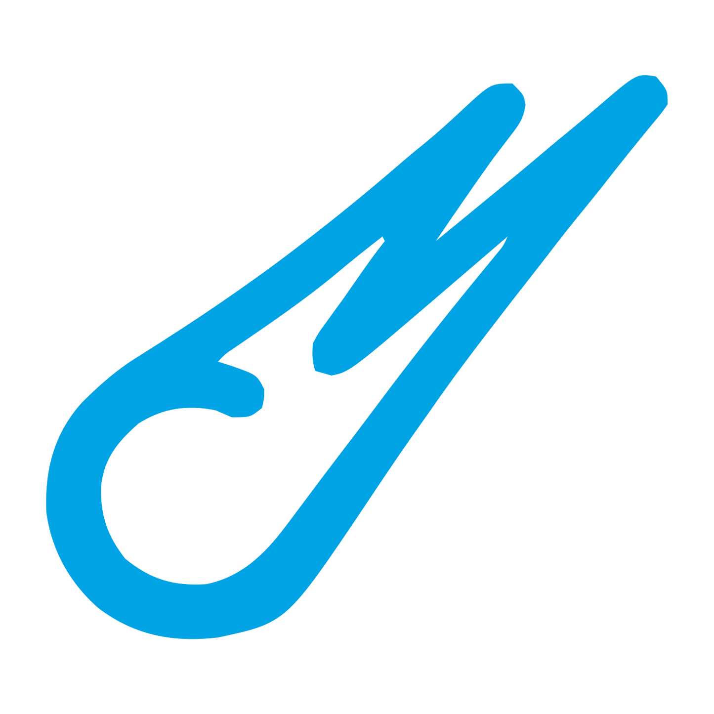 Monoline Comet Tail Logo #00a3e4