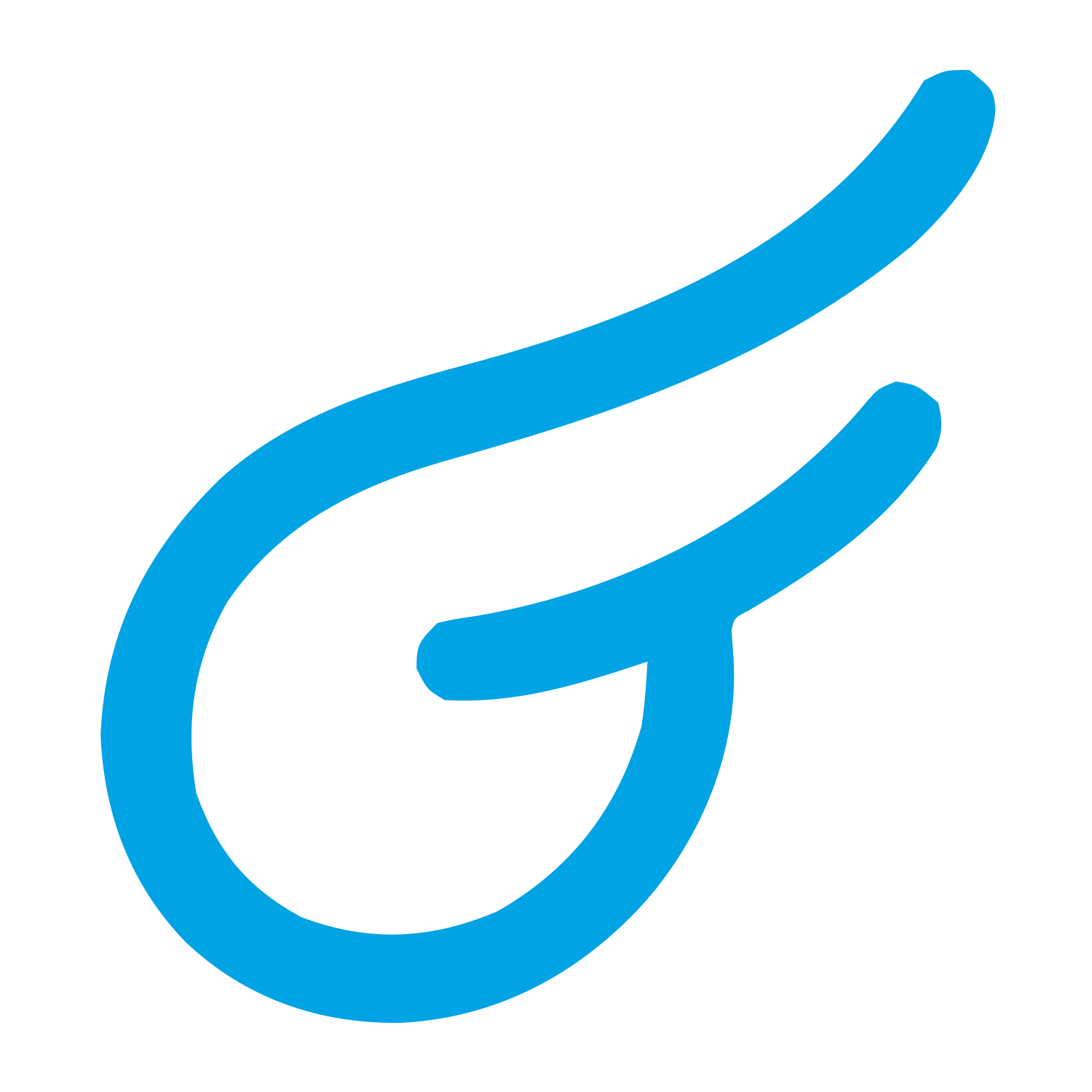 Monoline Comet Swirl Logo #00a3e4