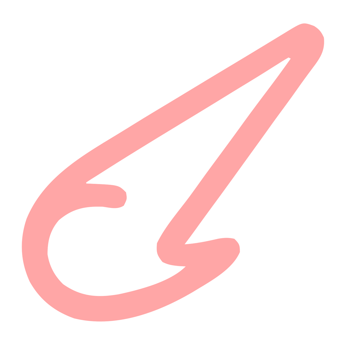 Monoline Comet Tail Logo #ffa6a6
