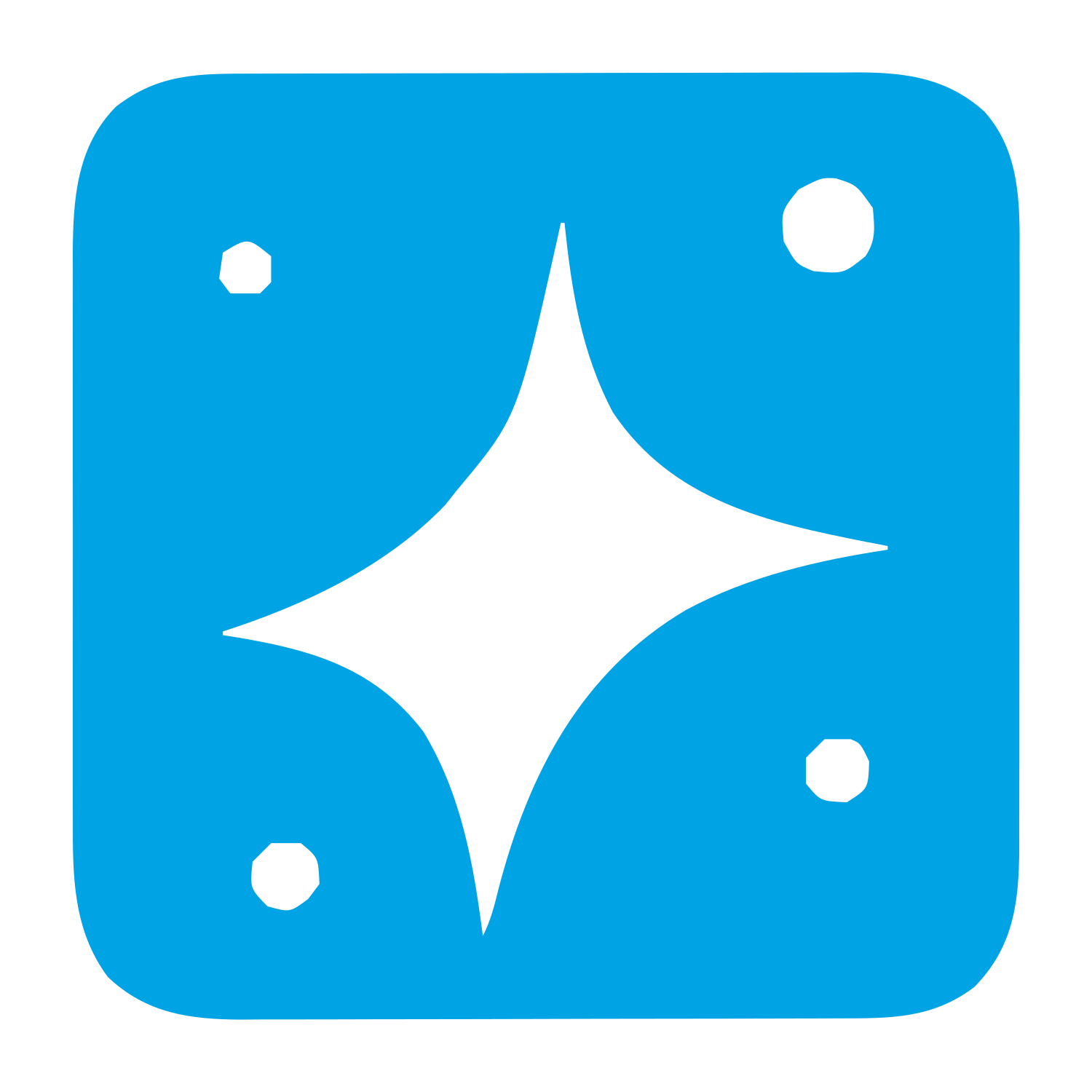 Four-Point Star Negative Space Logo #00a3e4