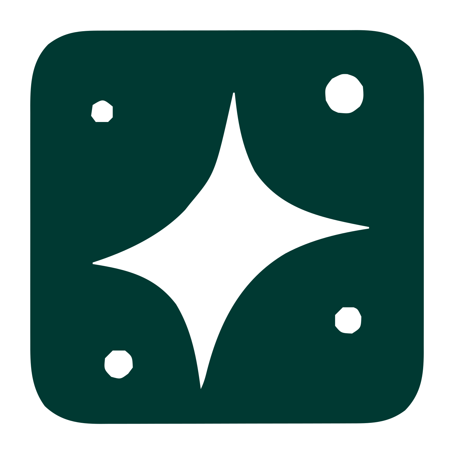Four-Point Star Negative Space Logo #003932