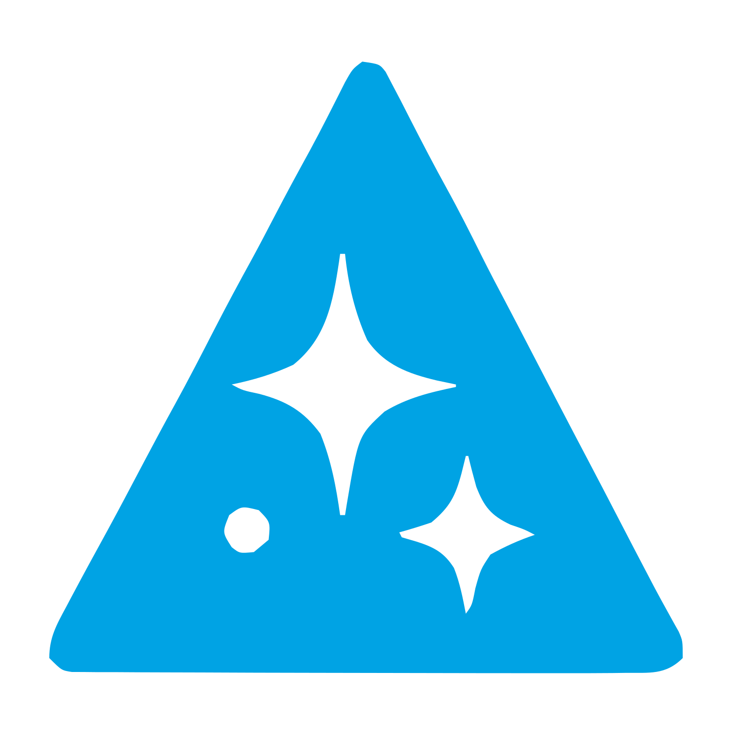 Triangle Stars Negative Space Logo #00a3e4