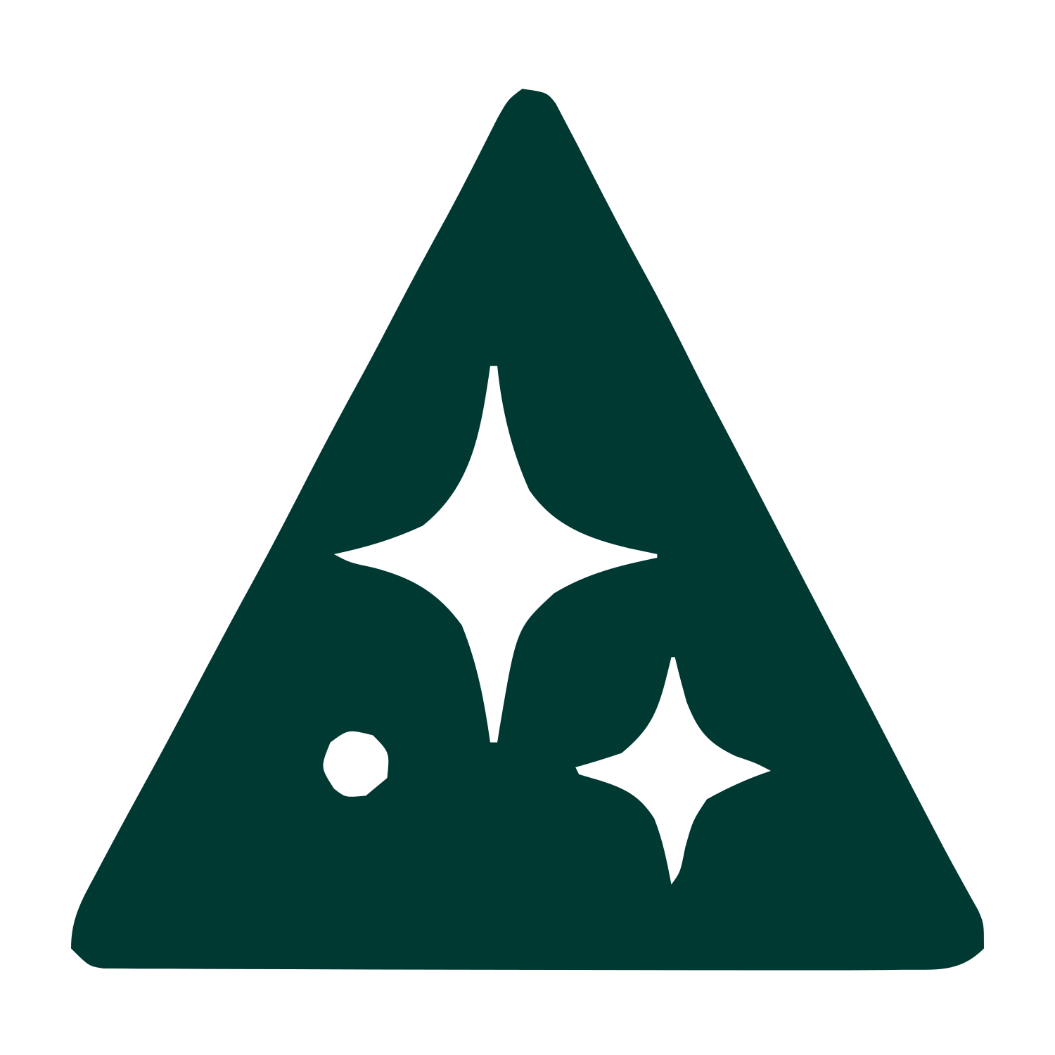 Triangle Stars Negative Space Logo #003932