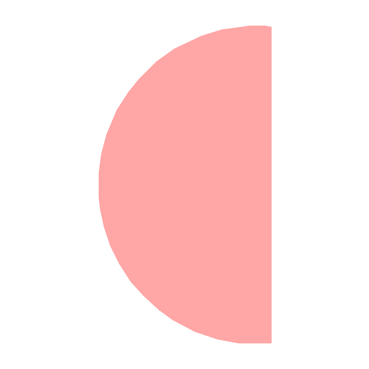 Half Moon Phase Logo #ffa6a6