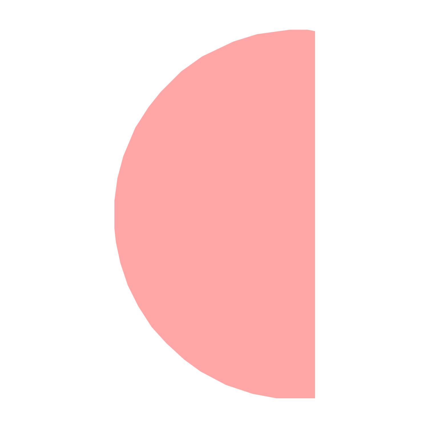 Half Moon Phase Logo #ffa6a6