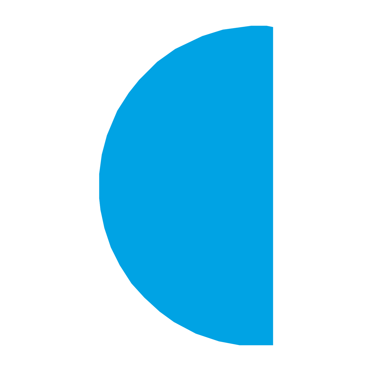 Half Moon Phase Logo #00a3e4