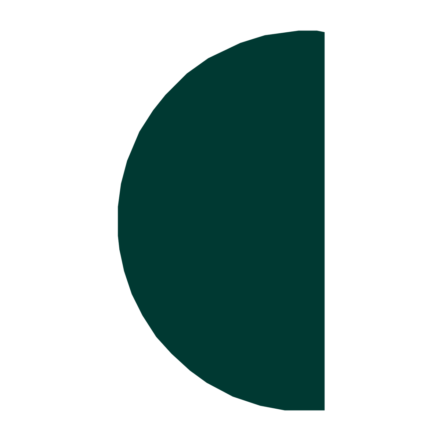Half Moon Phase Logo #003932
