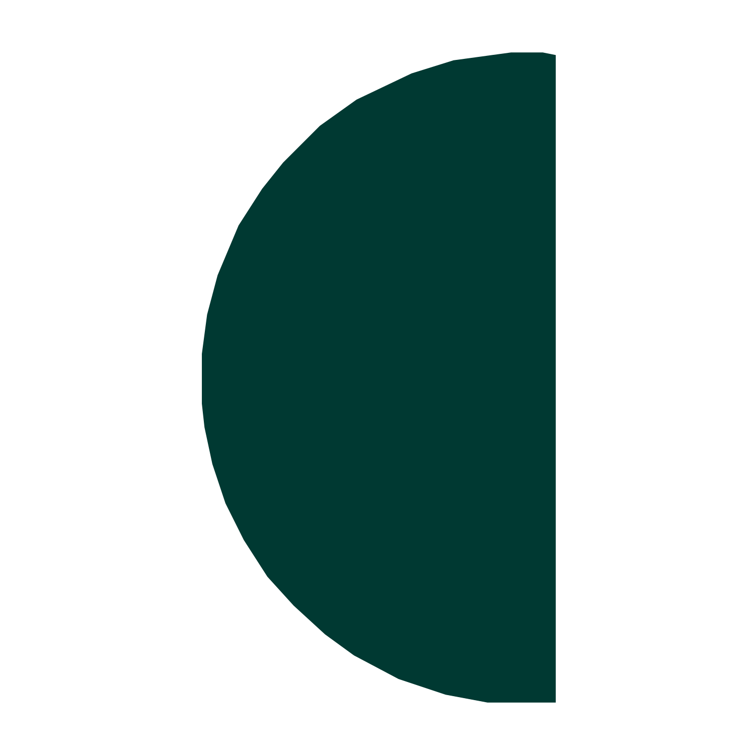 Half Moon Phase Logo #003932
