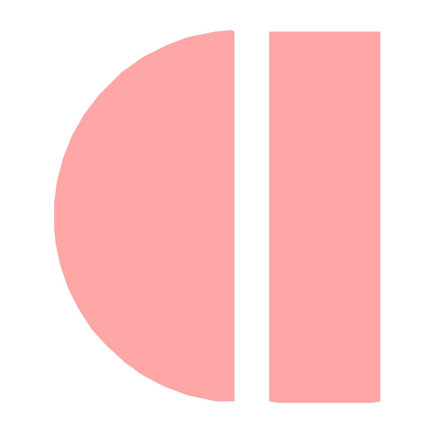 Half Moon Phase Logo #ffa6a6
