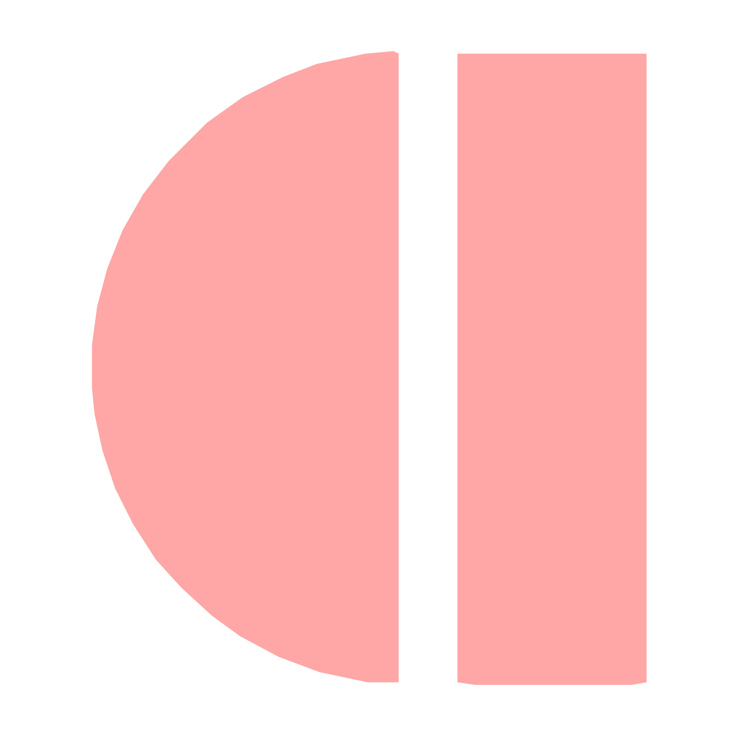 Half Moon Phase Logo #ffa6a6