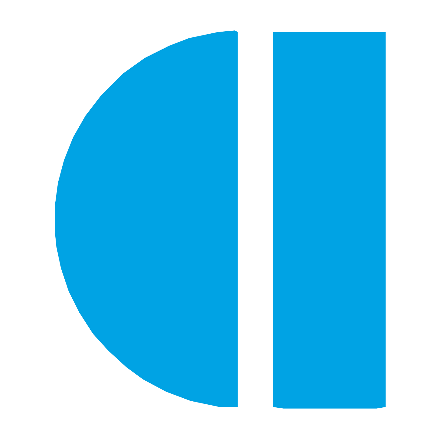 Half Moon Phase Logo #00a3e4