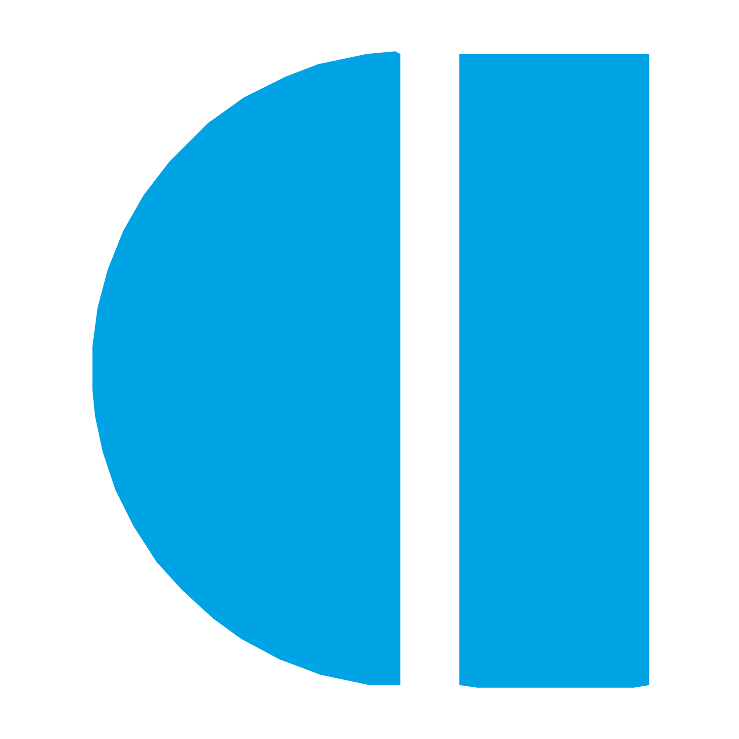 Half Moon Phase Logo #00a3e4