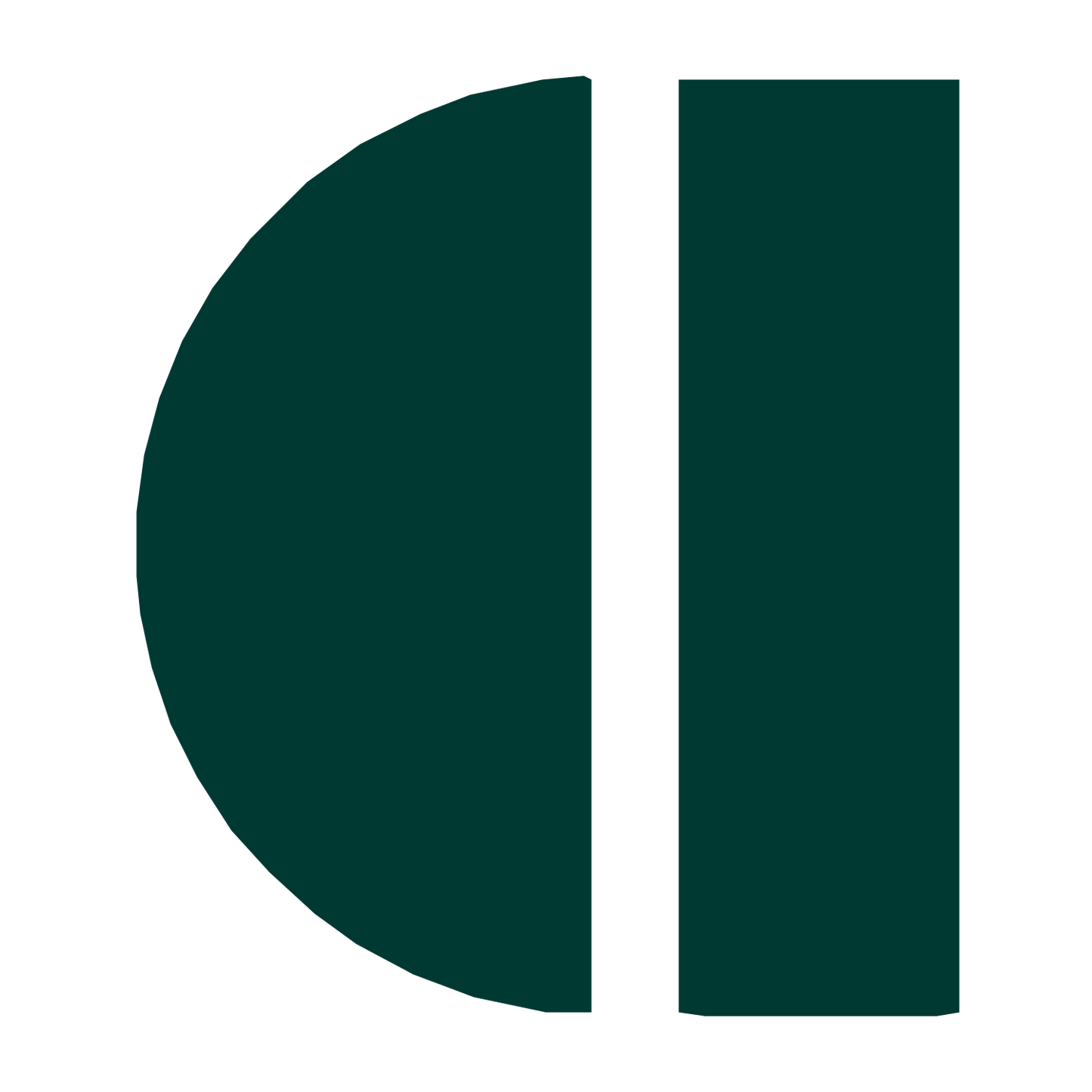 Half Moon Phase Logo #003932