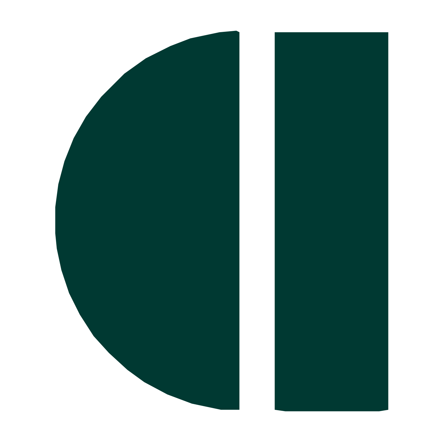 Half Moon Phase Logo #003932