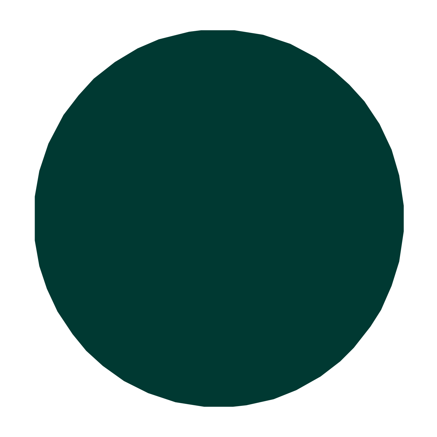 Full Moon Phase Logo #003932