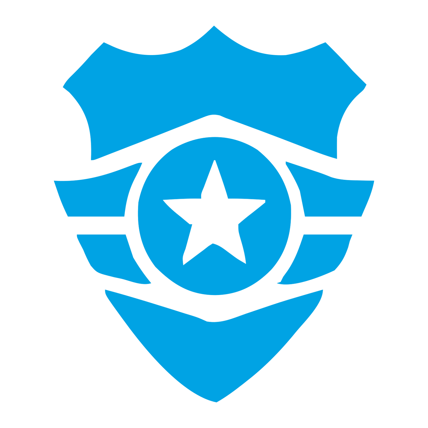 Police Badge Star Logo #00a3e4