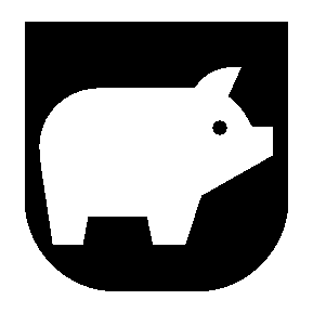 Pig Shield Negative Space Logo
