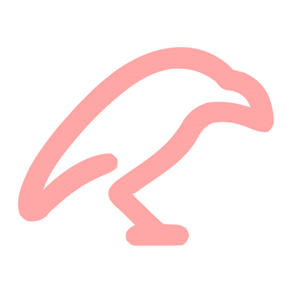 Monoline Crow Logo #ffa6a6