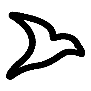 Monoline Seagull Bird Logo