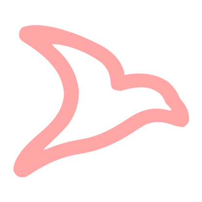 Monoline Seagull Bird Logo #ffa6a6