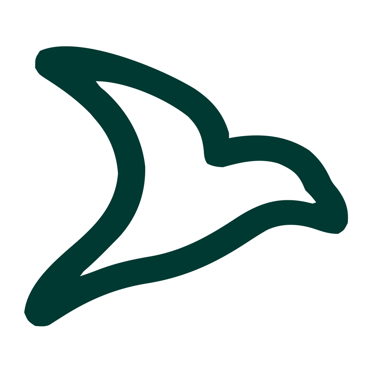 Monoline Seagull Bird Logo #003932
