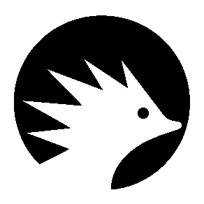 Hedgehog Circle Negative Space Logo