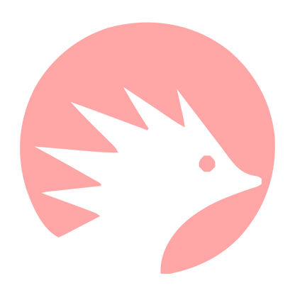 Hedgehog Circle Negative Space Logo #ffa6a6