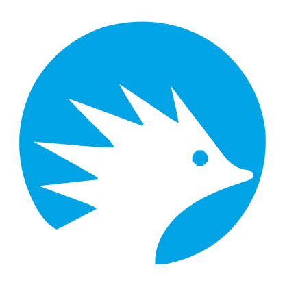 Hedgehog Circle Negative Space Logo #00a3e4