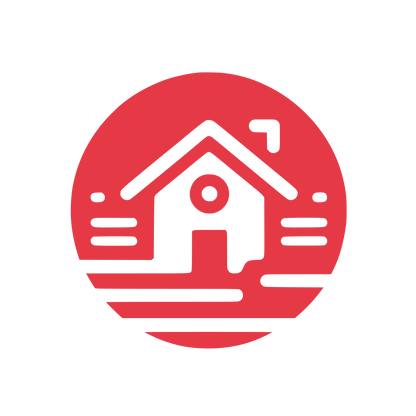 House in Circle Logo #E63946