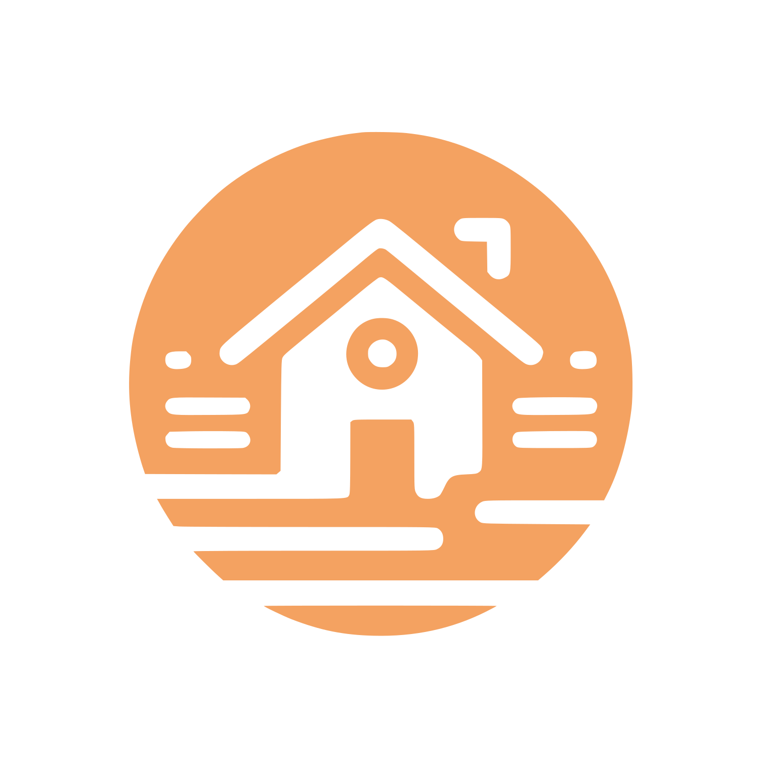 House in Circle Logo #F4A261