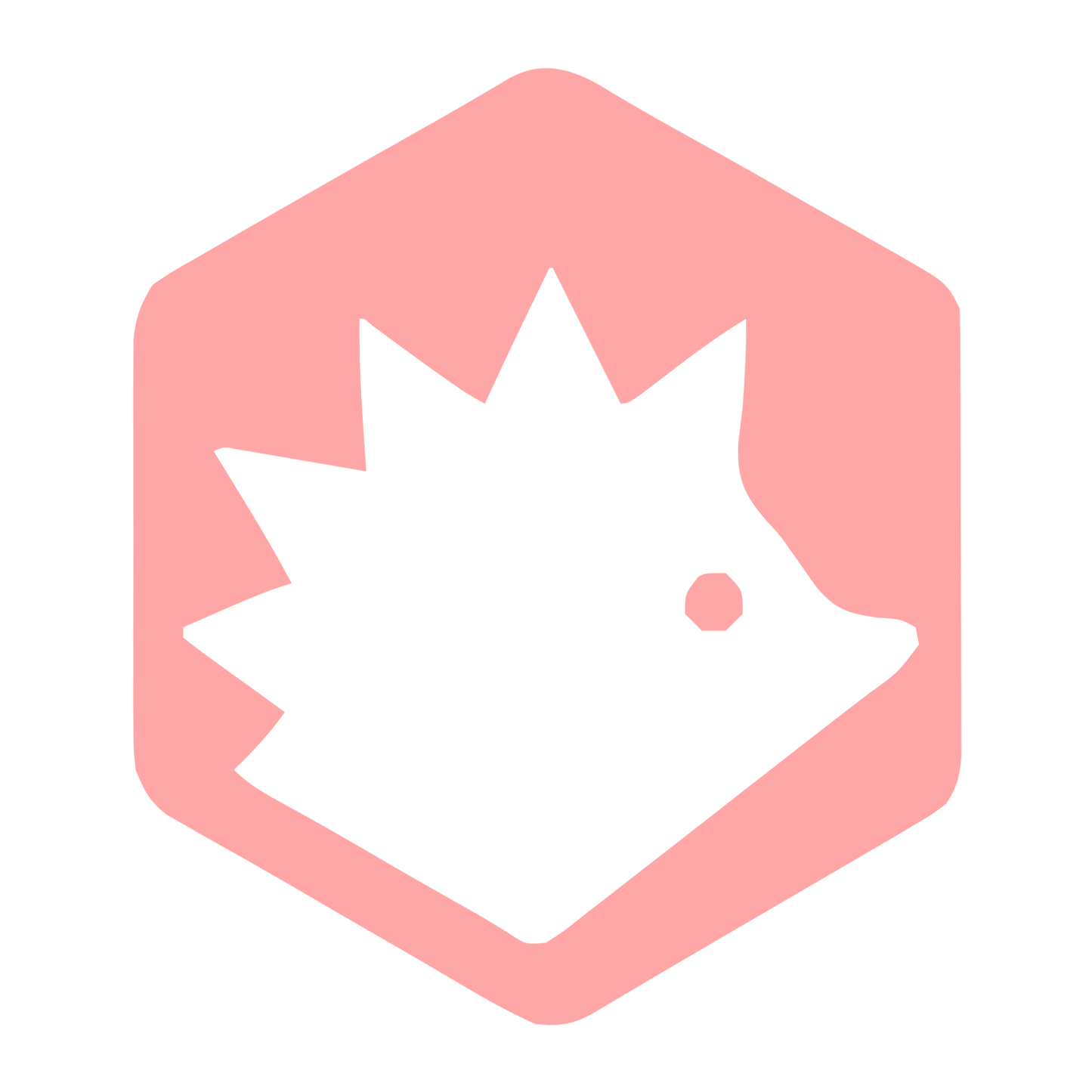 Hedgehog Hexagon Badge Logo #ffa6a6