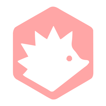 Hedgehog Hexagon Badge Logo #ffa6a6