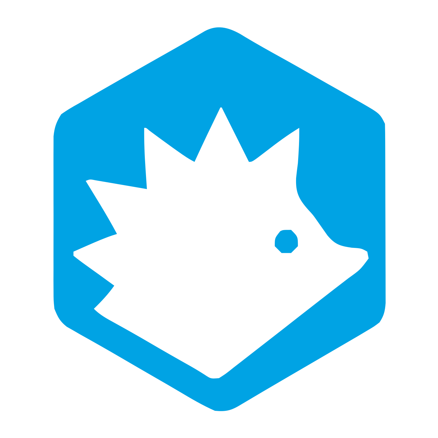 Hedgehog Hexagon Badge Logo #00a3e4
