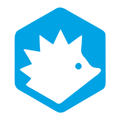 Hedgehog Hexagon Badge Logo #00a3e4