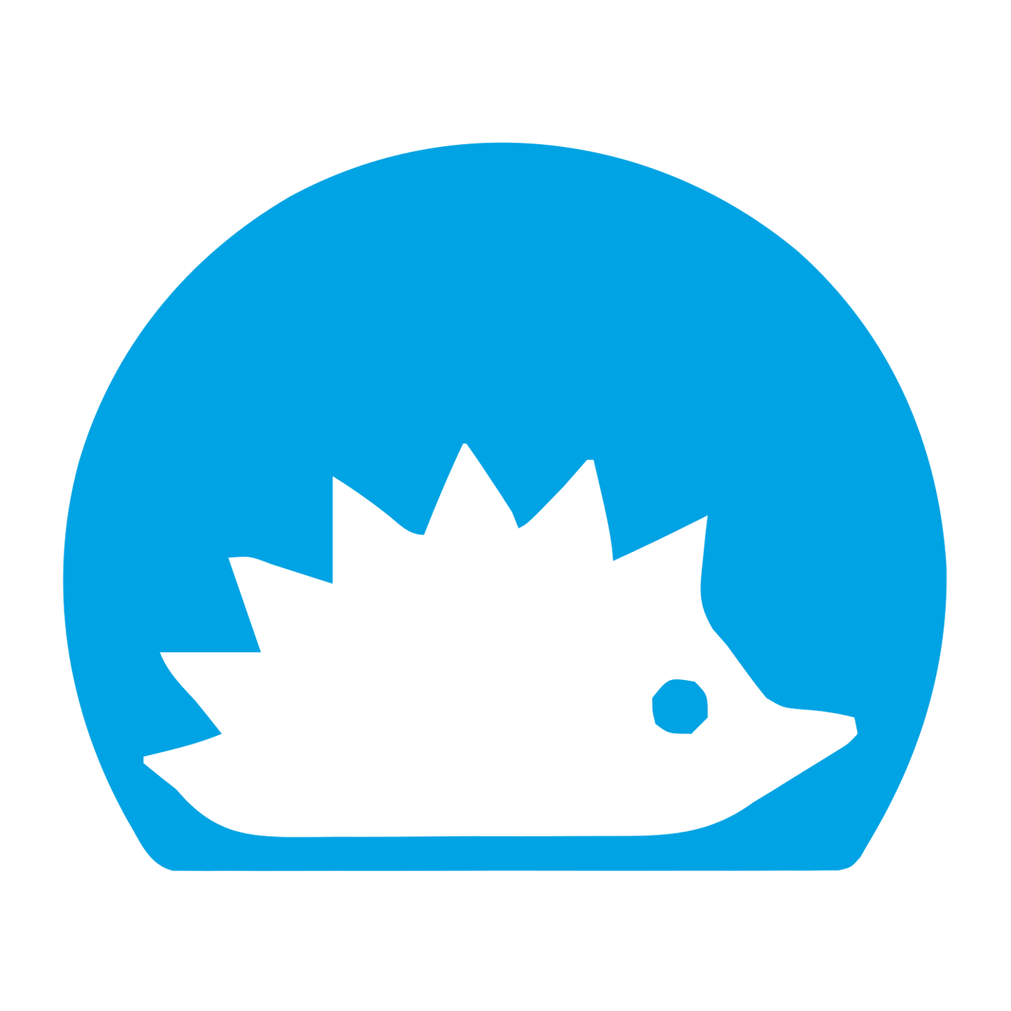 Hedgehog Negative Space Logo #00a3e4